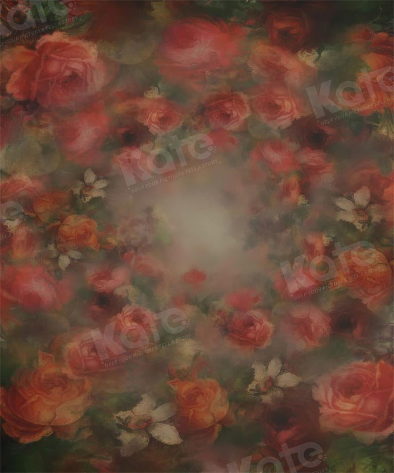 Kate Red Flower Portrait Backdrop Fine Art for photography