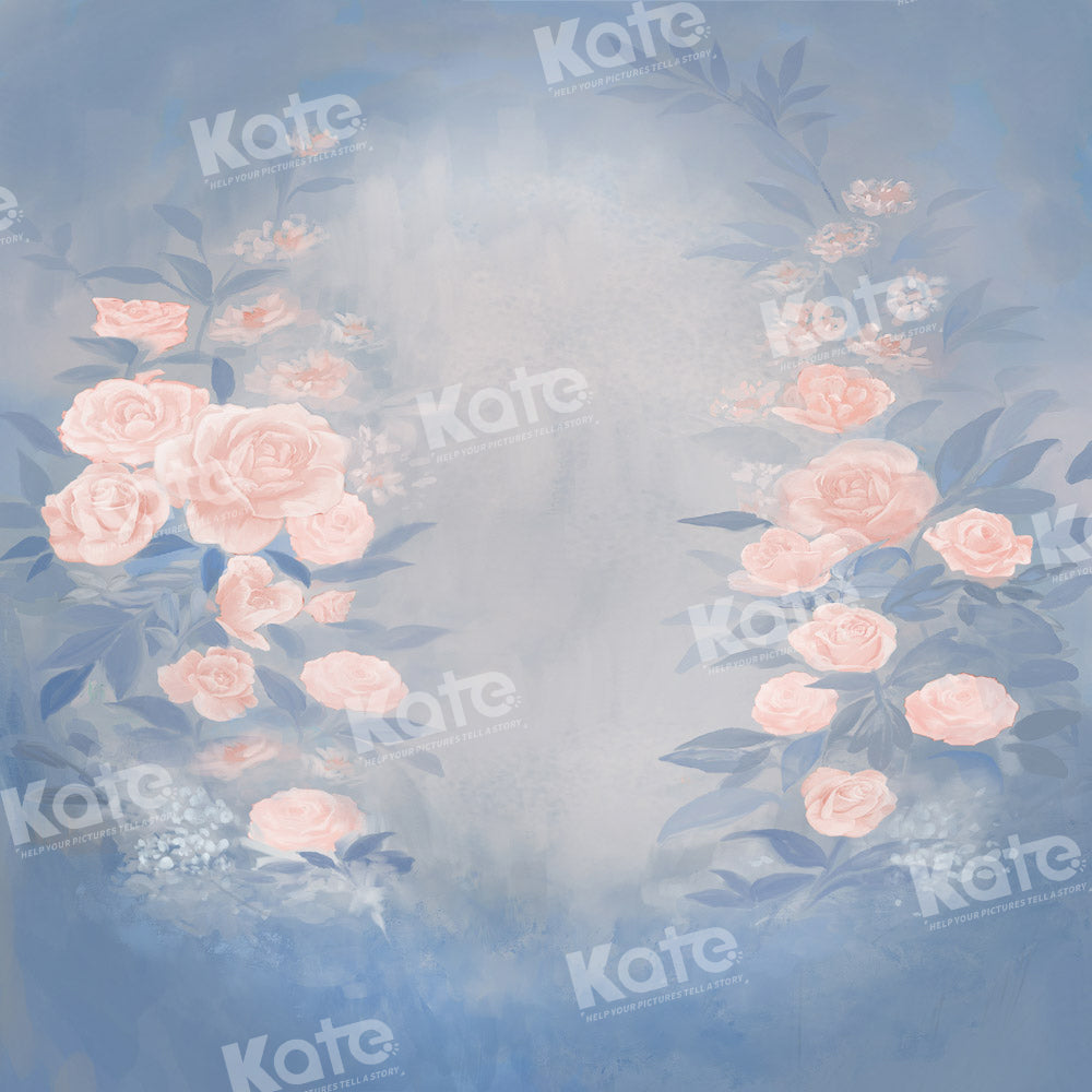 Kate Fine Art Blue Floral Backdrop Designed by GQ