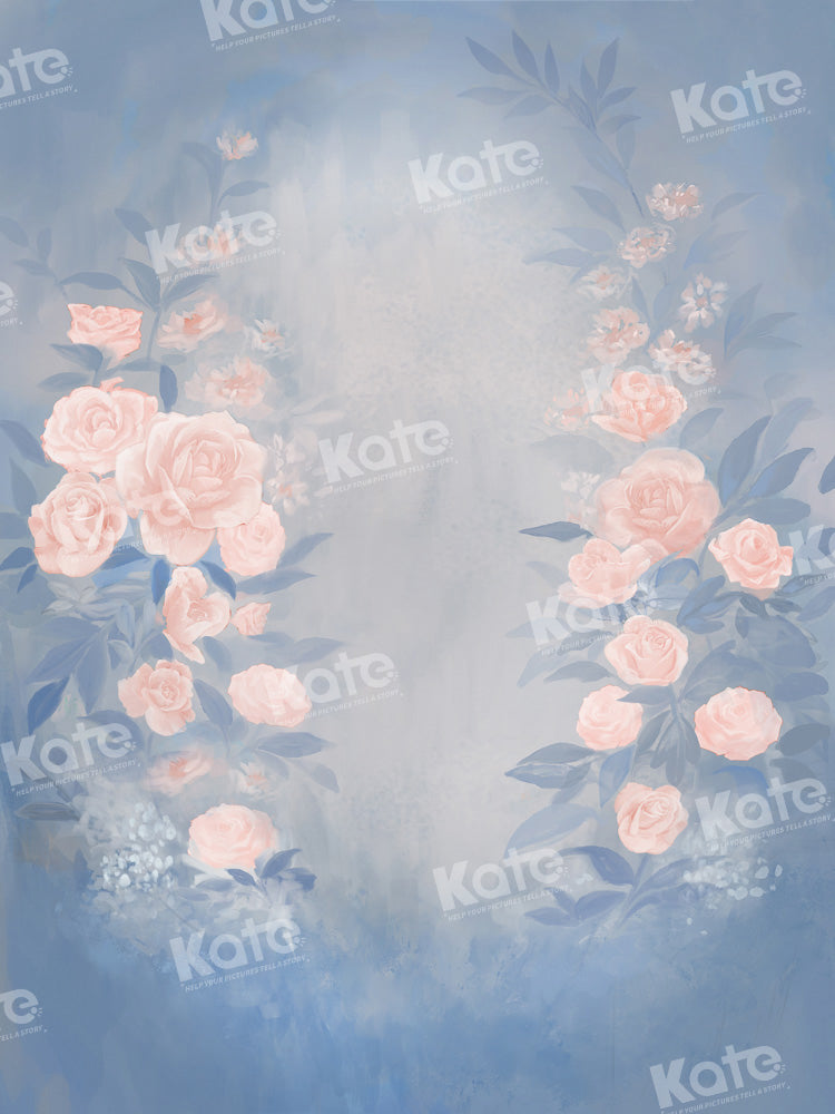 Kate Fine Art Blue Floral Backdrop Designed by GQ