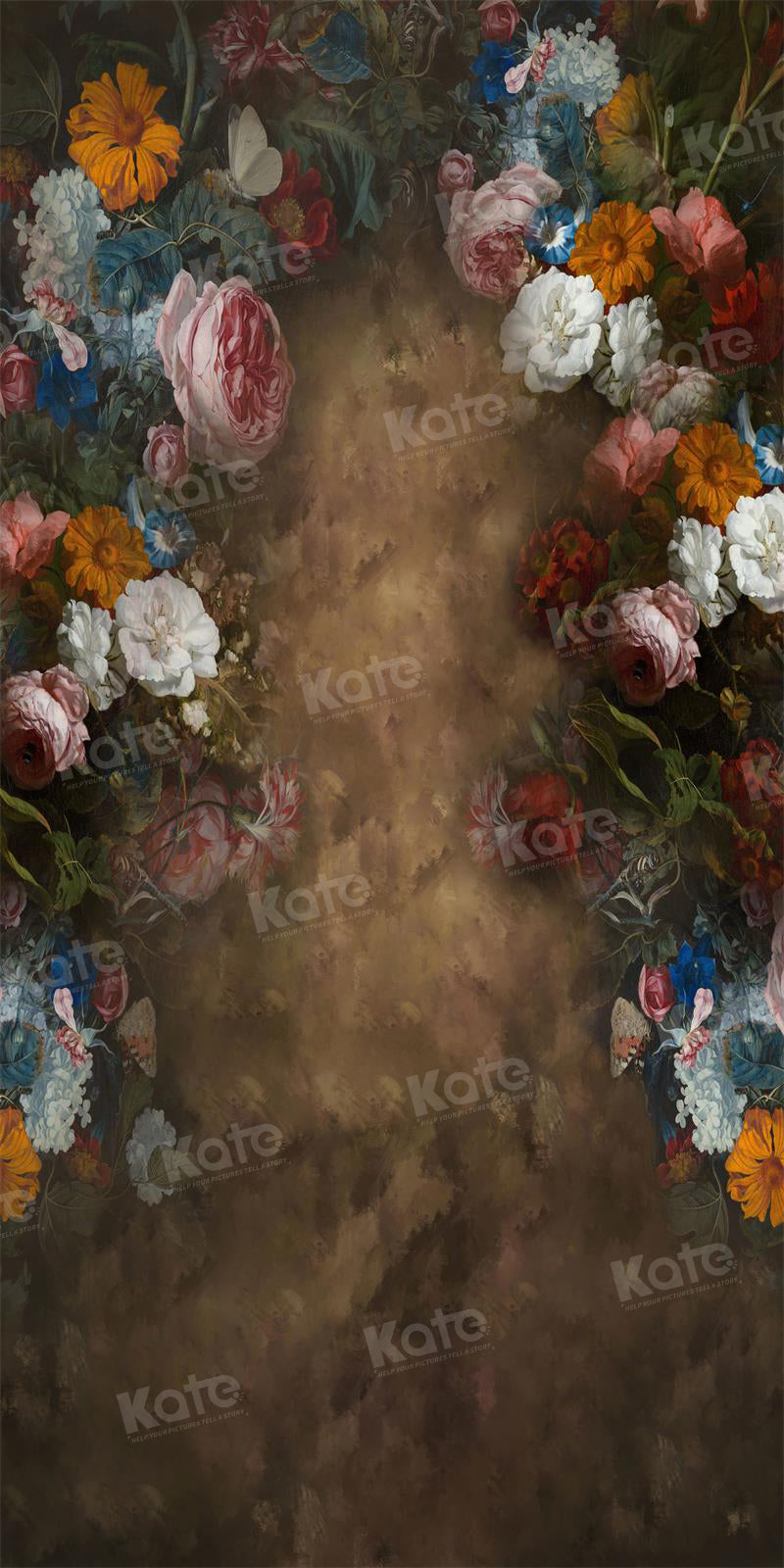 Kate Retro Brown Flower Portrait Backdrop Fine Art for photography