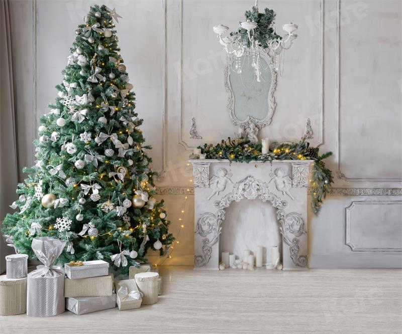 Kate Christmas Gifts Fireplace Vintage Room Backdrop for Photography - Kate Backdrop AU