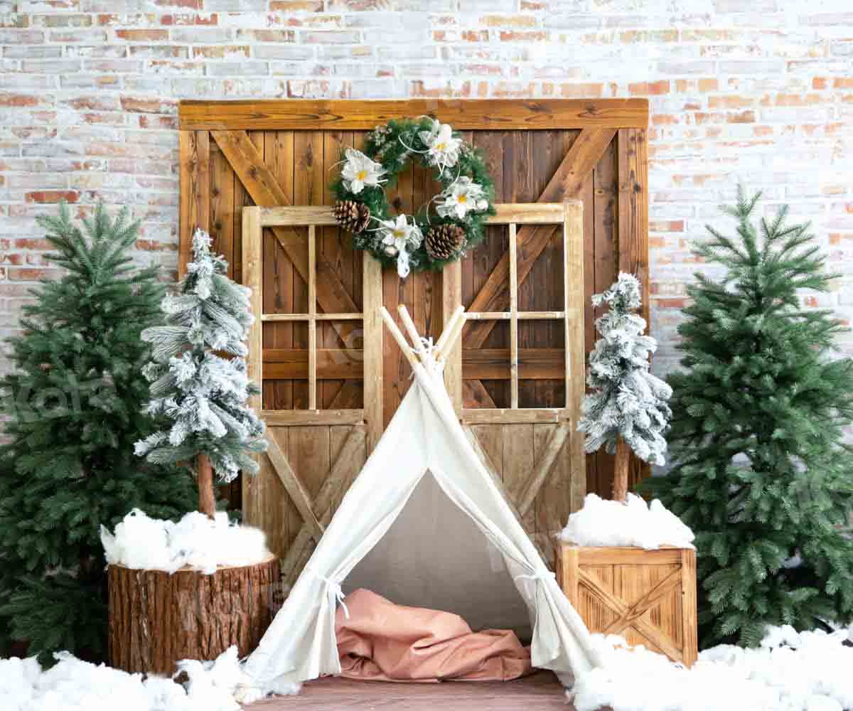 Kate Christmas Snow Tent Backdrop Designed by Emetselch - Kate Backdrop AU