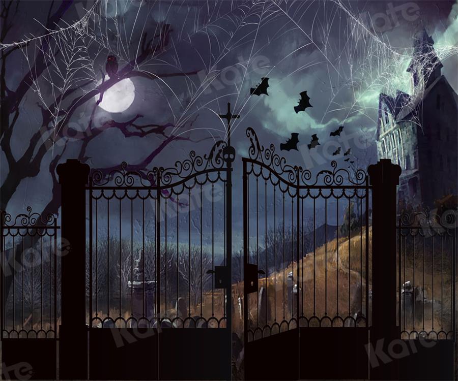 Kate Halloween Castle Night Door Backdrop for Photography - Kate Backdrop AU