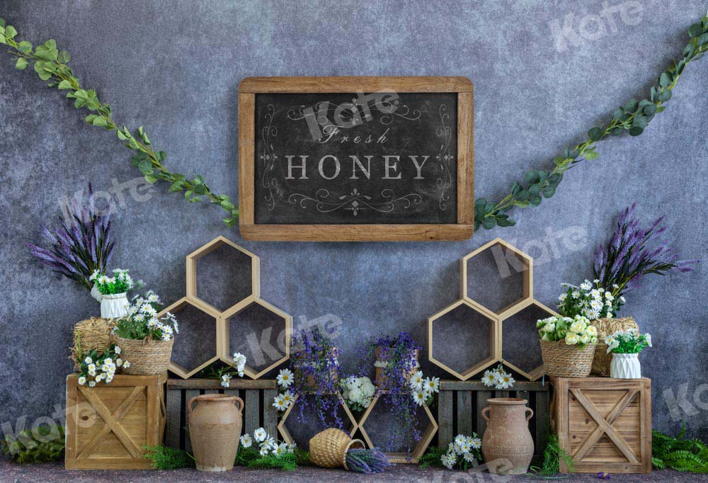 Kate Fresh Honey Backdrop Blue Designed by Emetselch - Kate Backdrop AU