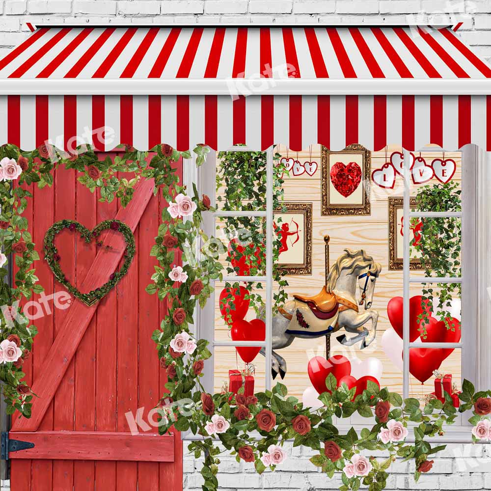 Kate Valentine's Day Backdrop Cupid Store Horse Designed by Chain Photography - Kate Backdrop AU