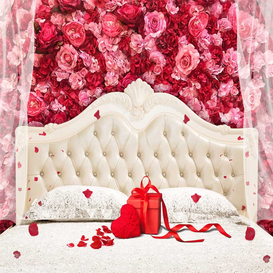 Kate Flower Valentine's Day Backdrop Headboard Boudoir for Photography - Kate Backdrop AU