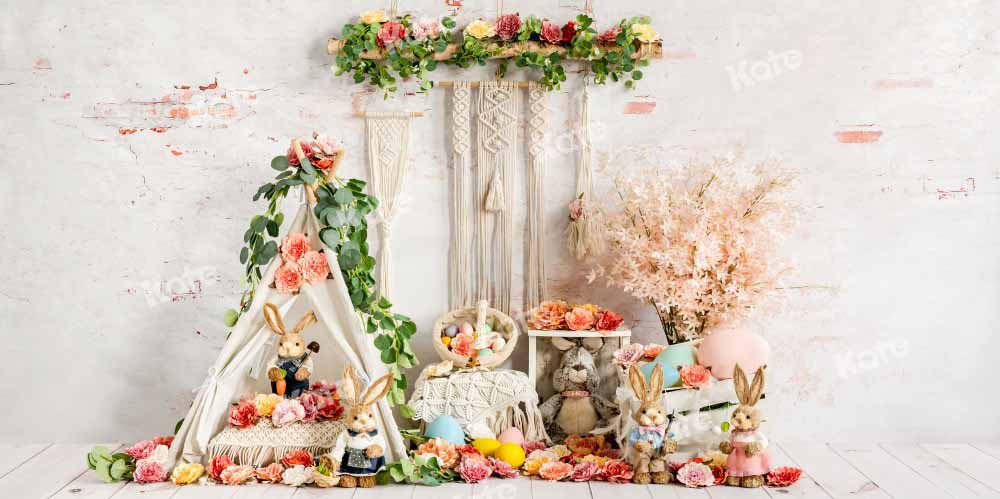 Kate Spring/Easter Bunny Backdrop Boho Designed by Emetselch - Kate Backdrop AU