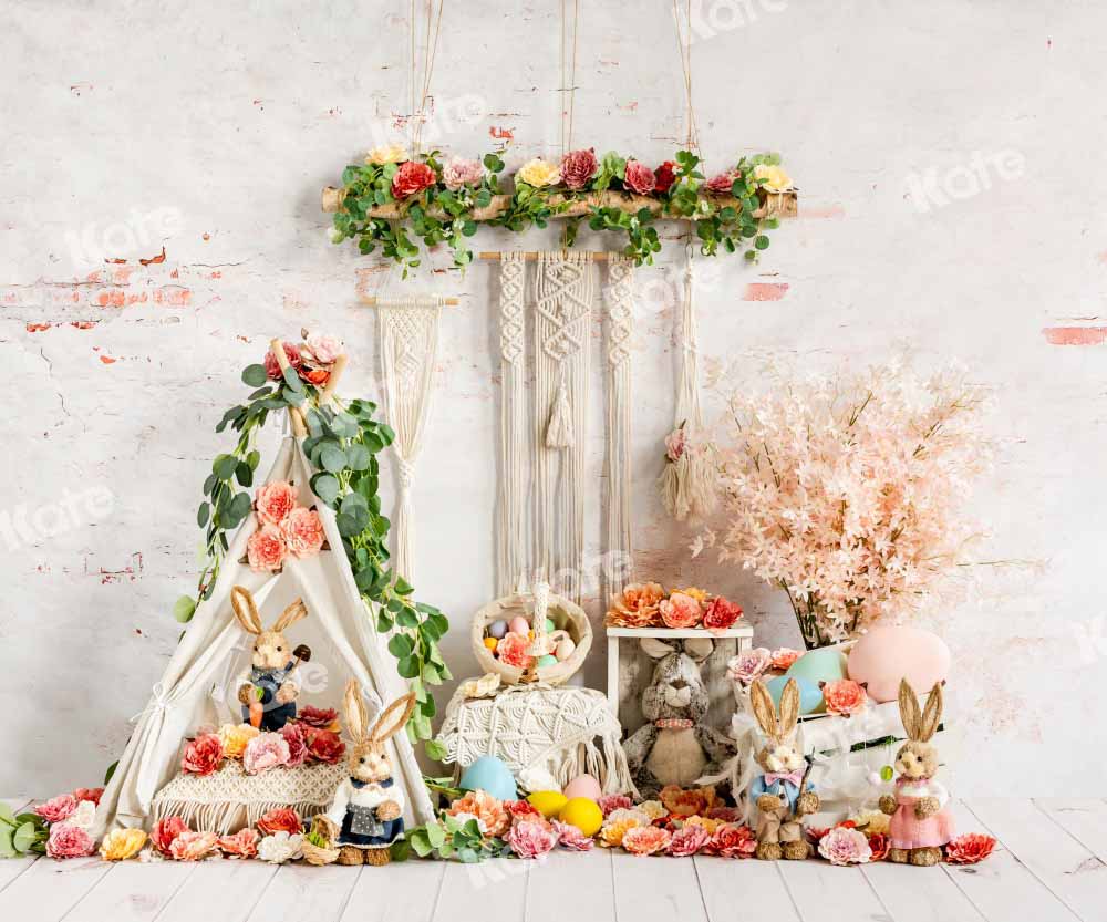 Kate Spring/Easter Bunny Backdrop Boho Designed by Emetselch - Kate Backdrop AU