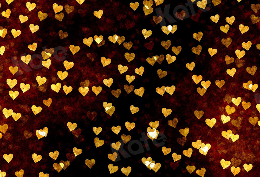 Kate Valentine's Day Backdrop Gold Love Red Dream for Photography - Kate Backdrop AU