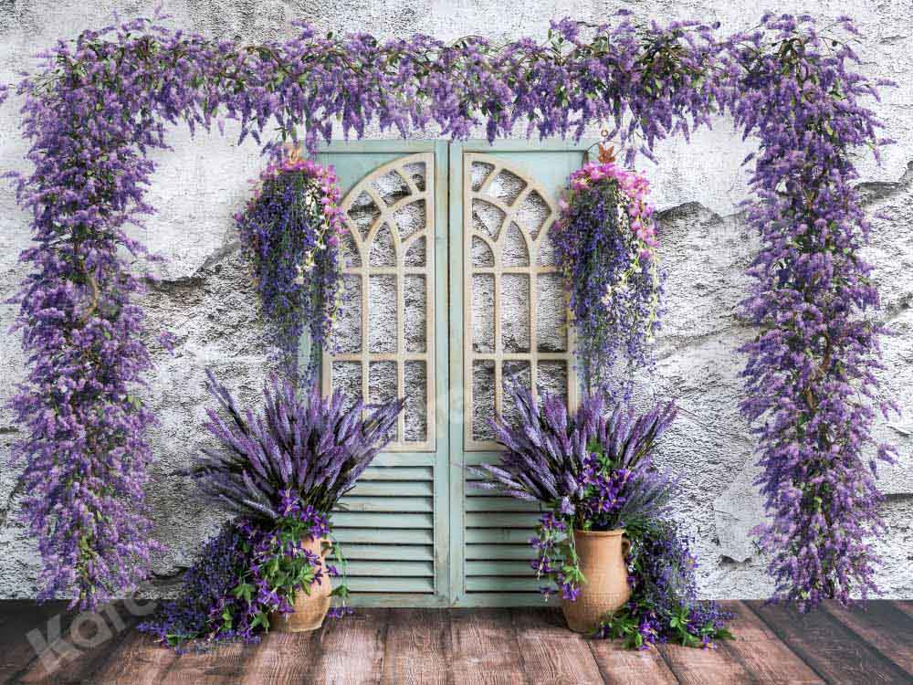 Kate Spring Purple Flower Backdrop Room Door Designed by Emetselch - Kate Backdrop AU