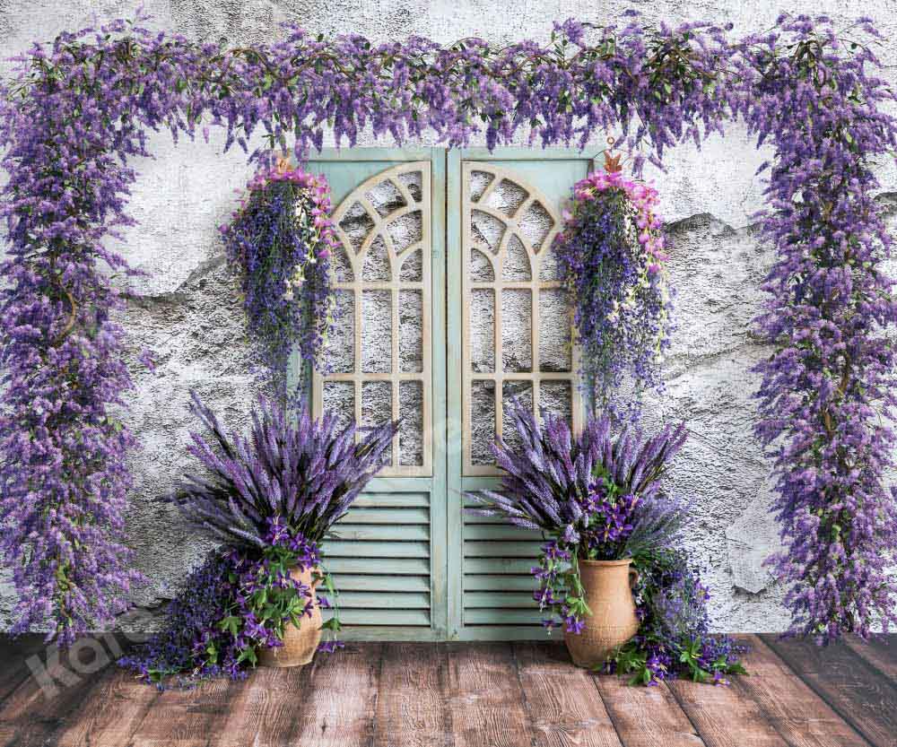 Kate Spring Purple Flower Backdrop Room Door Designed by Emetselch - Kate Backdrop AU