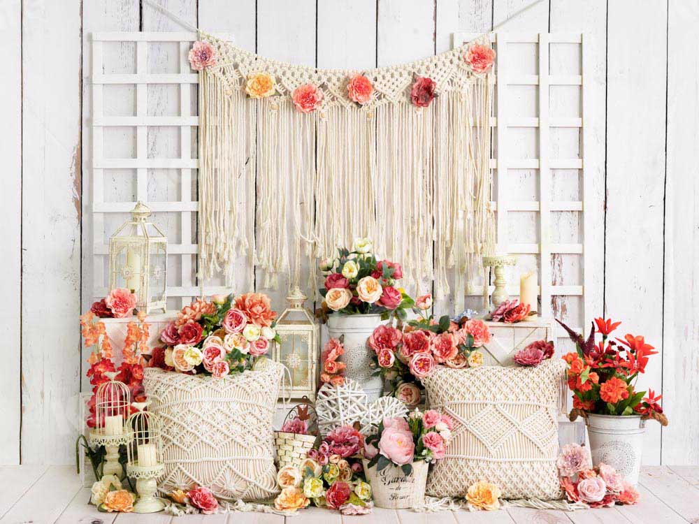 Kate Mother's Day Spring Flowers Backdrop Boho Designed by Emetselch - Kate Backdrop AU