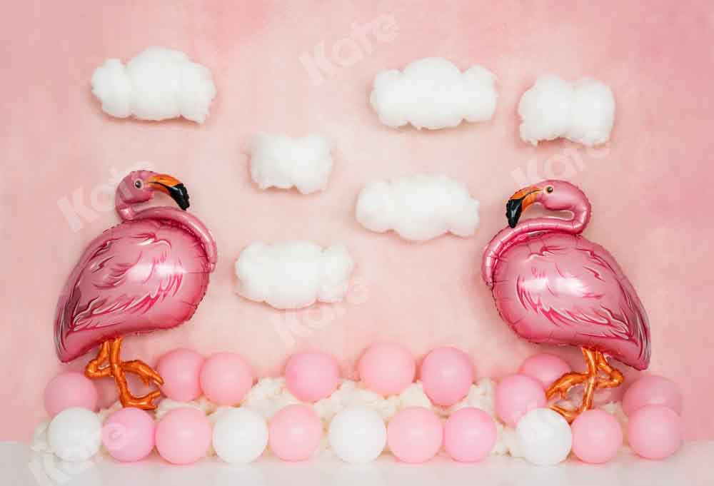 Kate Balloon Flamingo Girl Backdrop Designed by Emetselch - Kate Backdrop AU