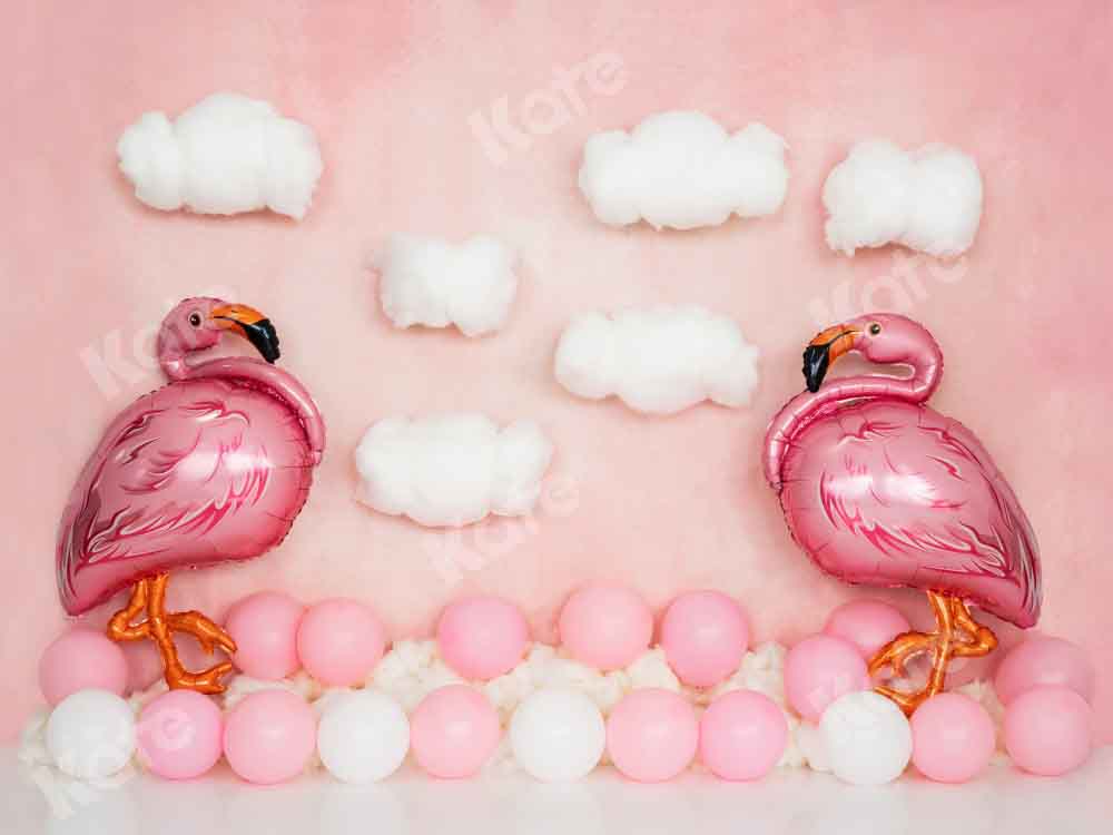 Kate Balloon Flamingo Girl Backdrop Designed by Emetselch - Kate Backdrop AU