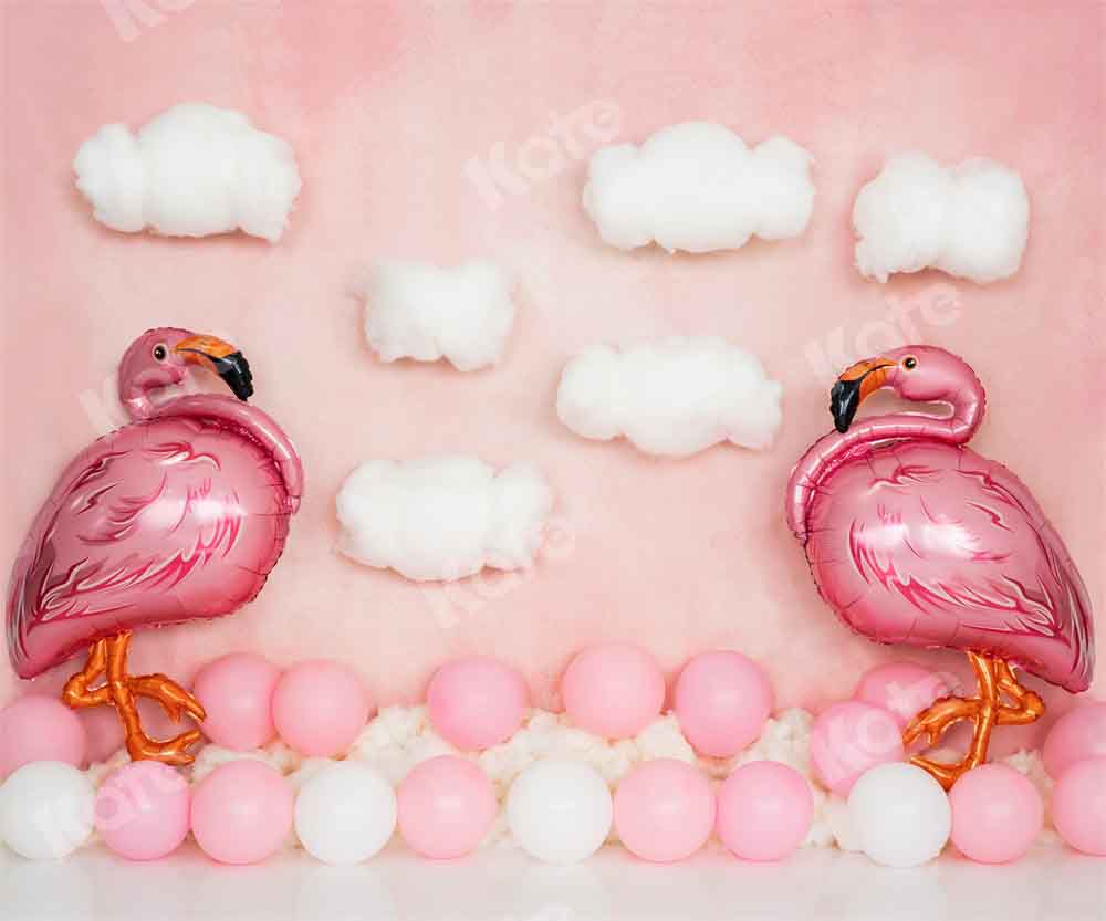 Kate Balloon Flamingo Girl Backdrop Designed by Emetselch - Kate Backdrop AU