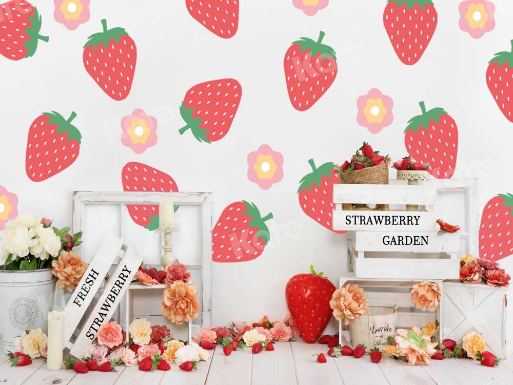 Kate Fresh Strawberries Backdrop Summer Flowers Designed by Uta Mueller Photography - Kate Backdrop AU