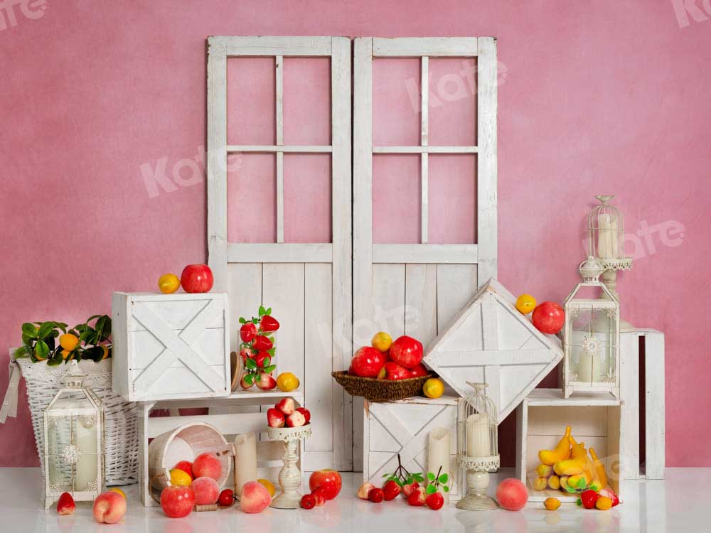 Kate Fruit Party Backdrop White Barn Door Designed by Emetselch - Kate Backdrop AU