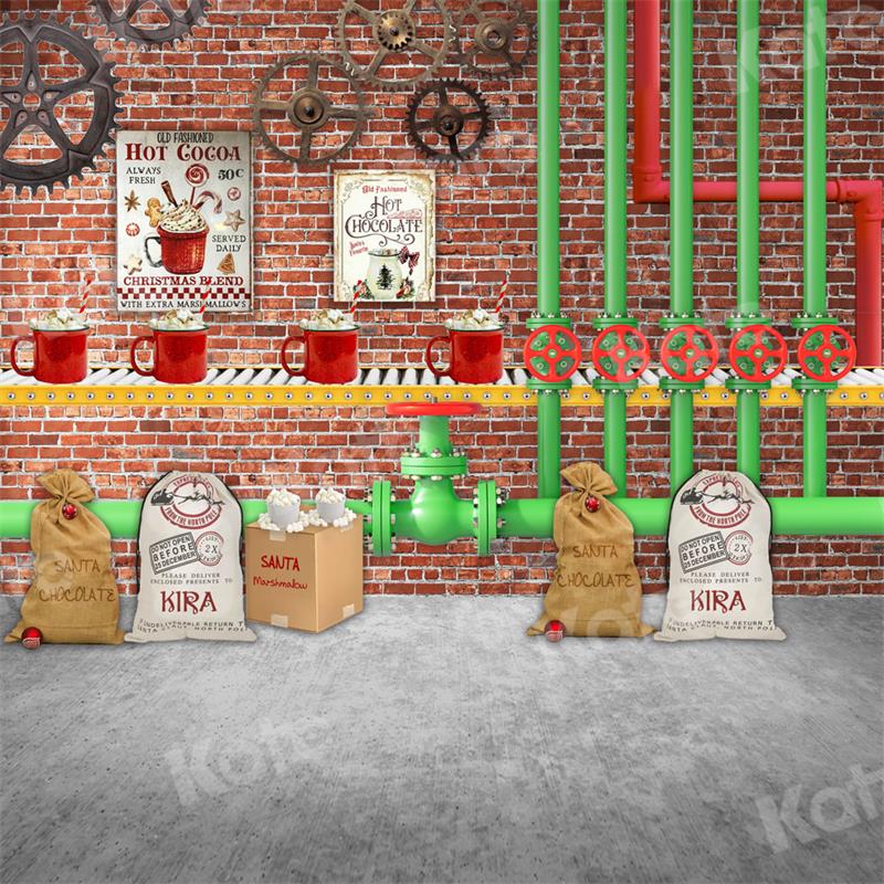 Kate Christmas Backdrop Cocoa Factory for Photography - Kate Backdrop AU