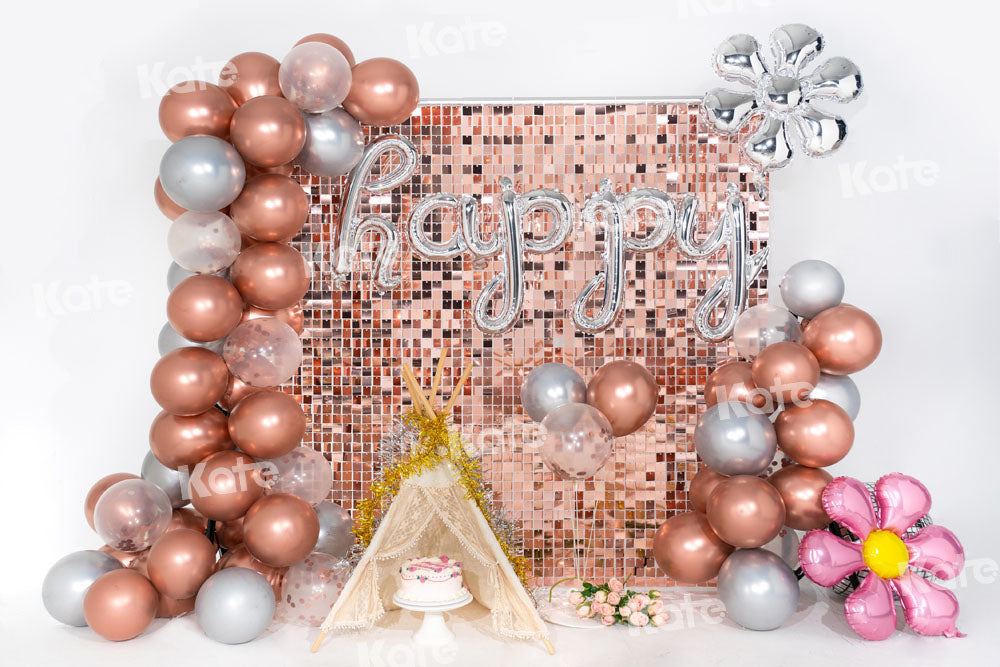 Kate Balloon Party Backdrop Champagne Birthday Designed by Emetselch