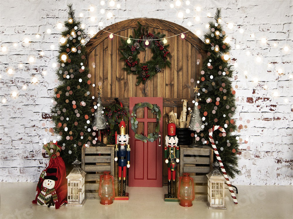 Kate Brick Wall Barn Door Backdrop for Photography