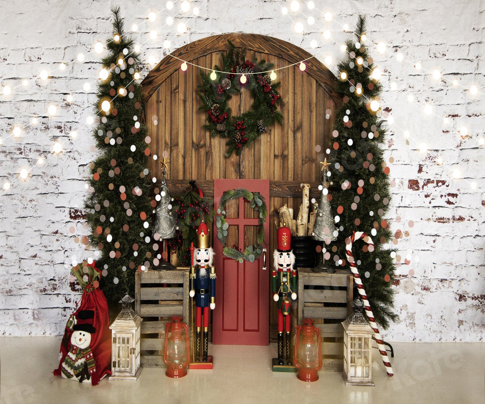 Kate Brick Wall Barn Door Backdrop for Photography