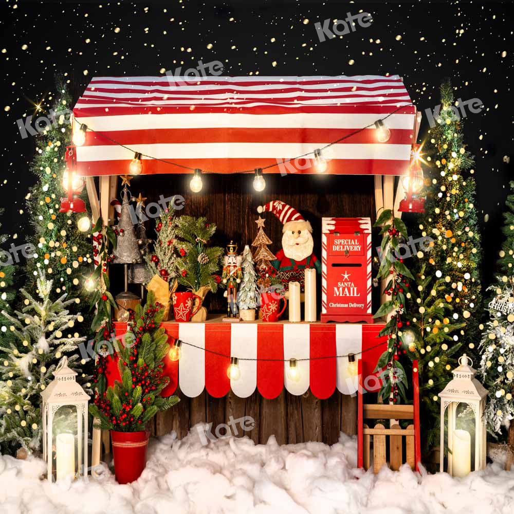 Kate Christmas Tree Backdrop Sales Shelf Bokeh Snow Santa Claus Designed by Emetselch