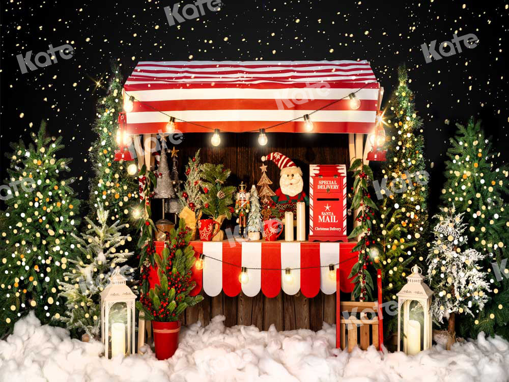 Kate Christmas Tree Backdrop Sales Shelf Bokeh Snow Santa Claus Designed by Emetselch