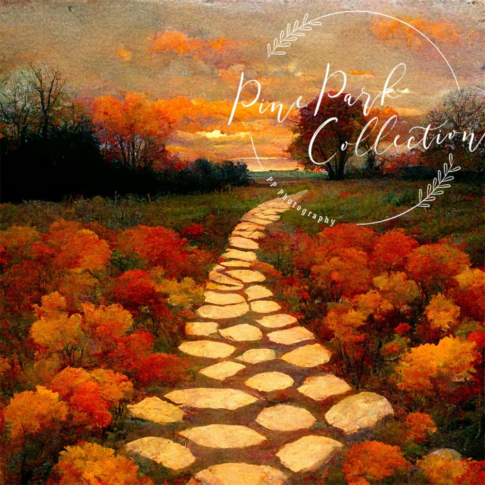 Kate Fall Path Sunrise Backdrop Designed By Pine Park Collection