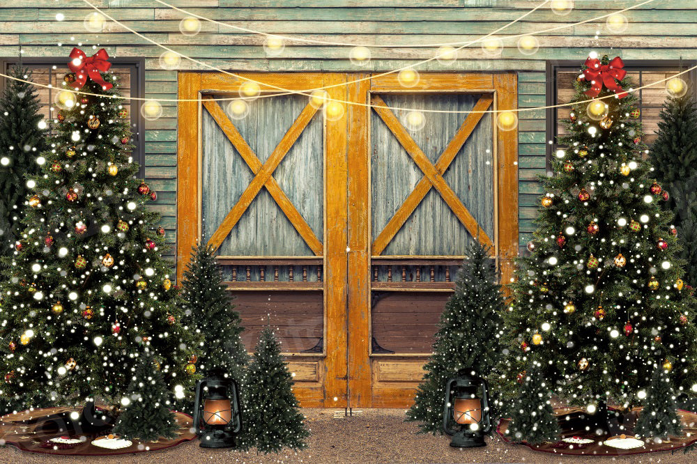 Kate Christmas Tree Backdrop Gate Shining for Photography