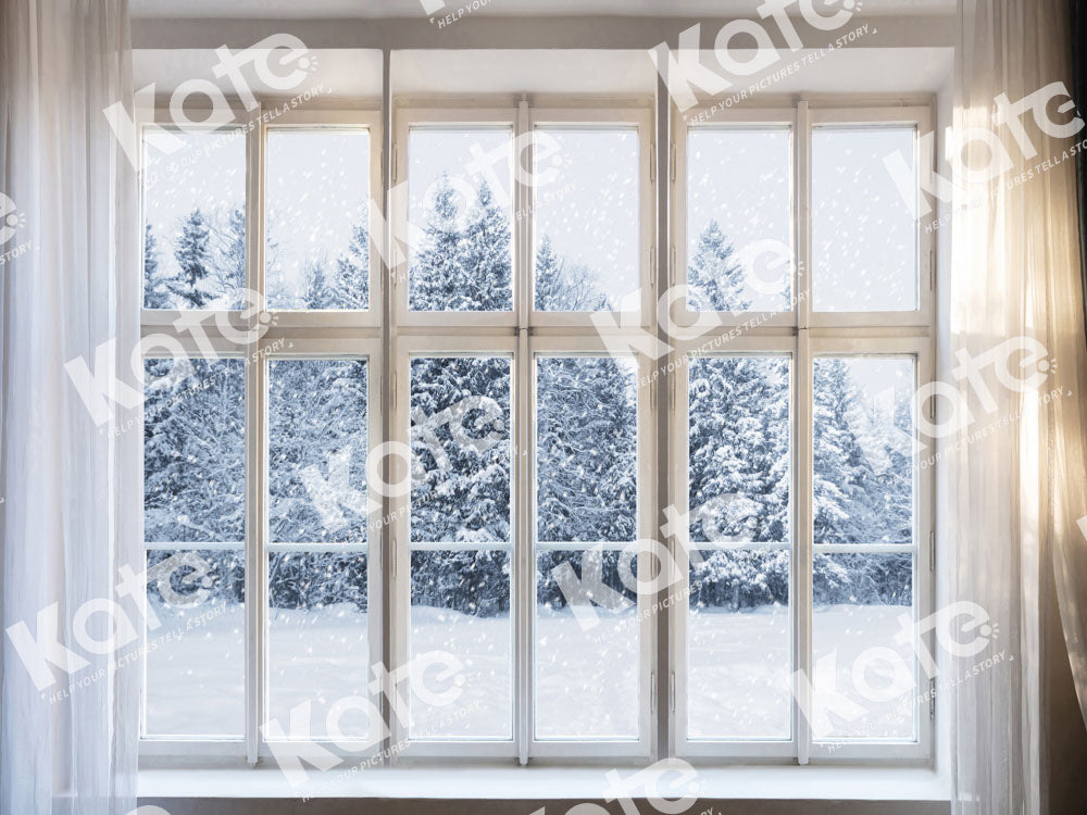 Kate Winter Snow Scene Backdrop Window Designed by Chain Photography