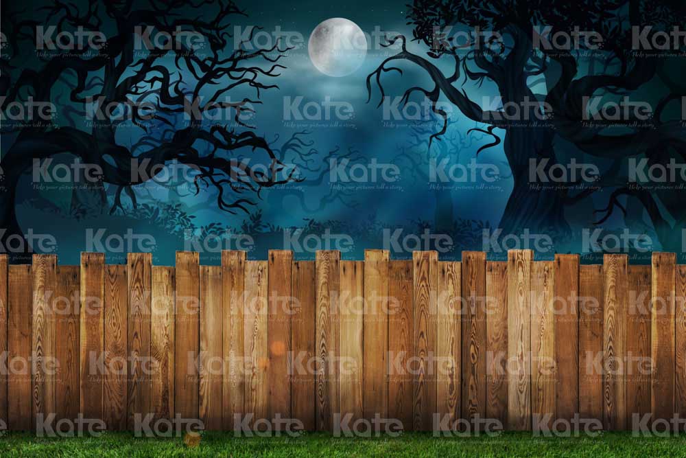 Kate Halloween Backdrop Grass Yard Night Designed by Chain Photography