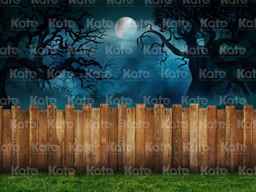 Kate Halloween Backdrop Grass Yard Night Designed by Chain Photography