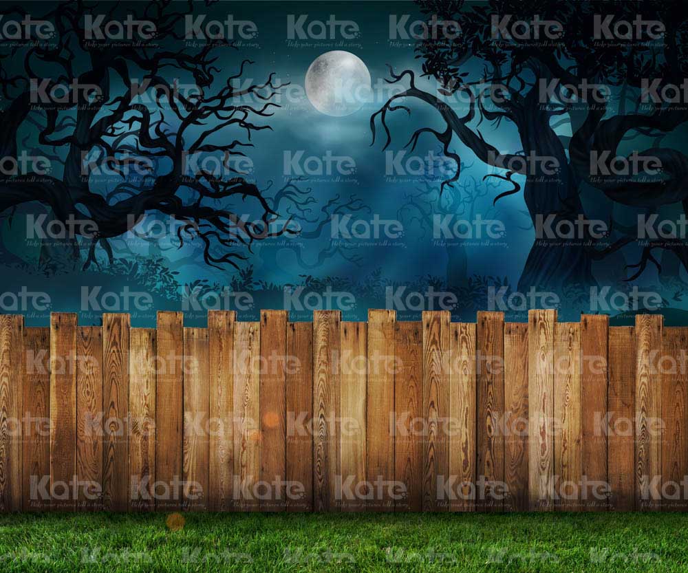 Kate Halloween Backdrop Grass Yard Night Designed by Chain Photography