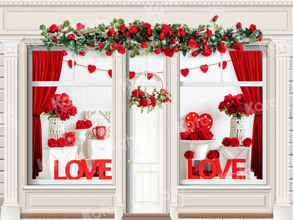 Kate Valentine's Day Backdrop Rose Shop Designed by Chain Photography