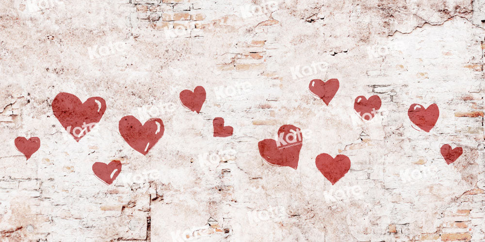 Kate Valentine Hearts Vintage Backdrop Shabby Wall Designed by Kate Image