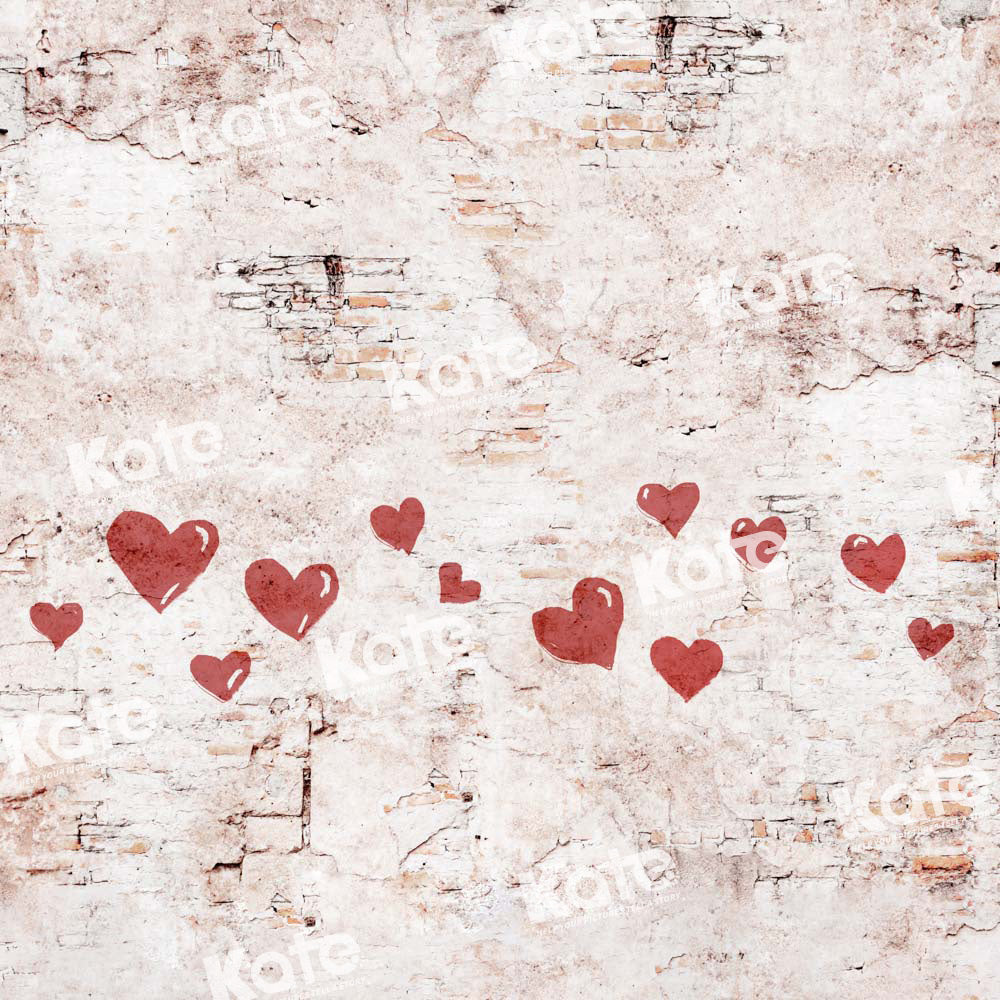 Kate Valentine Hearts Vintage Backdrop Shabby Wall Designed by Kate Image