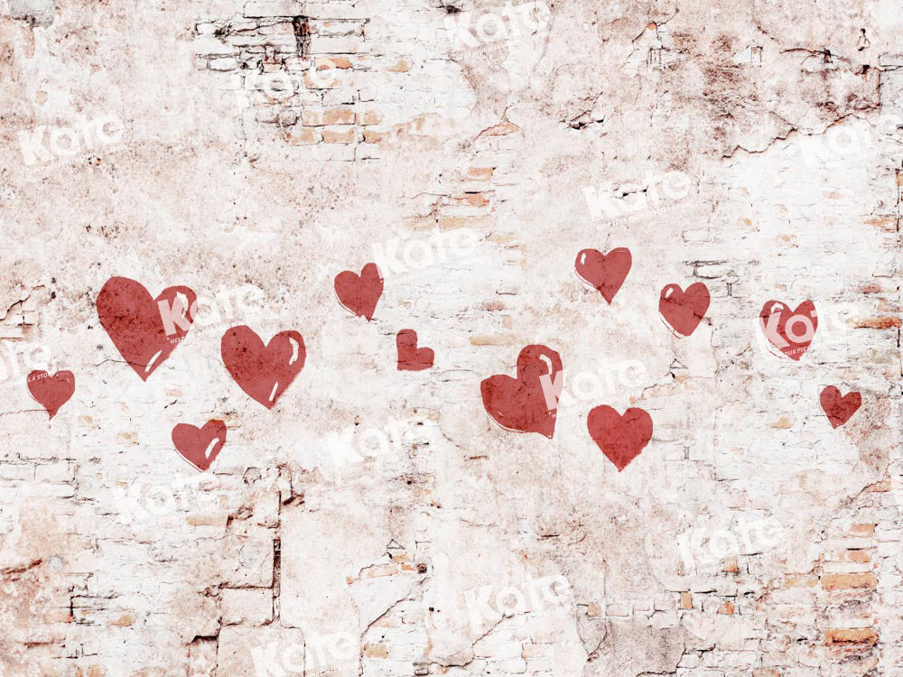 Kate Valentine Hearts Vintage Backdrop Shabby Wall Designed by Kate Image