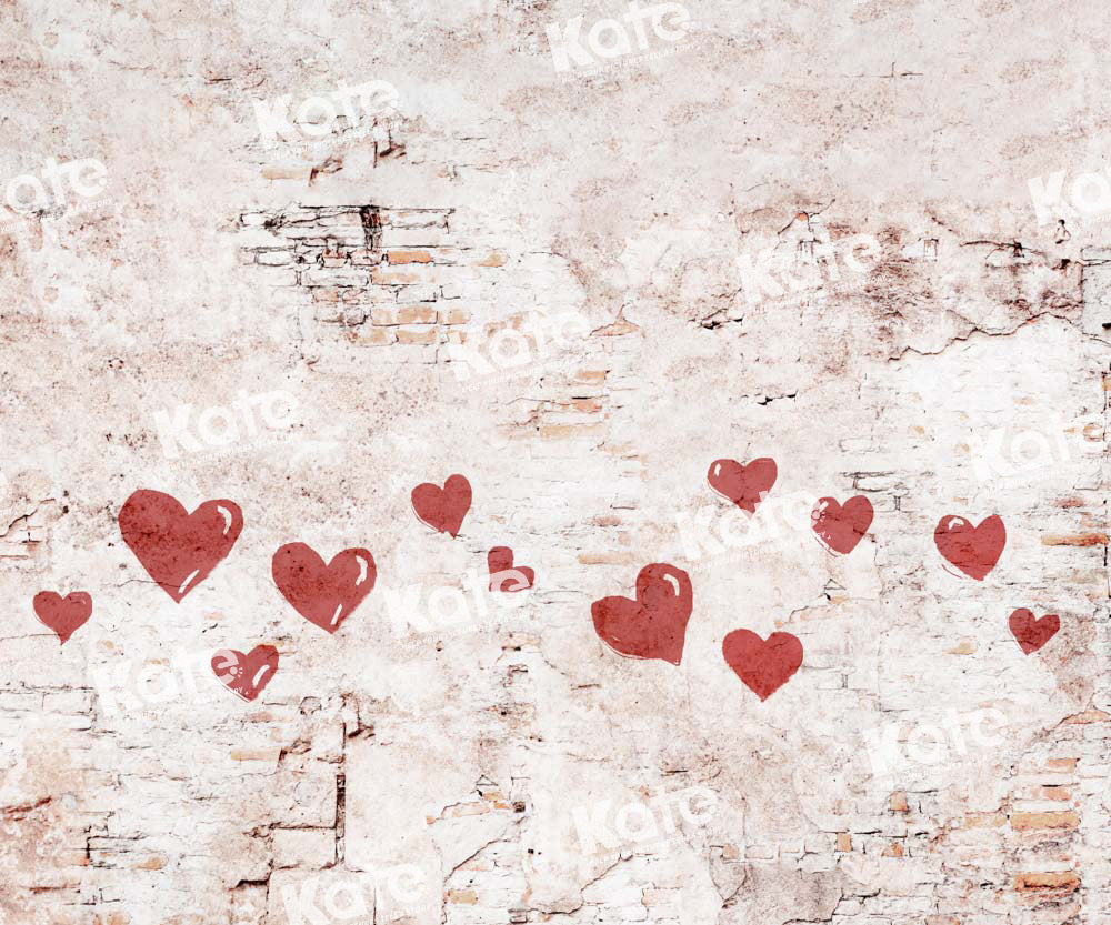 Kate Valentine Hearts Vintage Backdrop Shabby Wall Designed by Kate Image