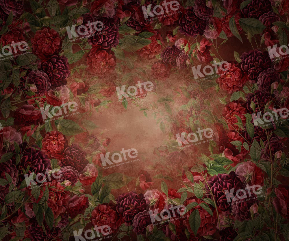 Kate Dark Red Rose Fine Art Backdrop Designed by Chain Photography