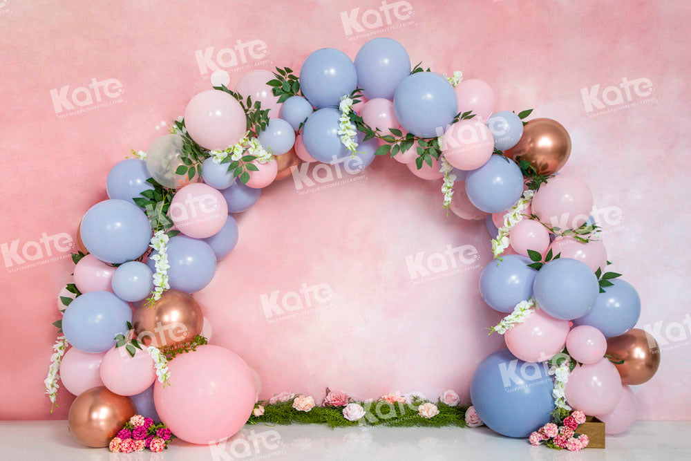 Kate Cake Smash Backdrop Pink Wall Balloons Designed by Emetselch