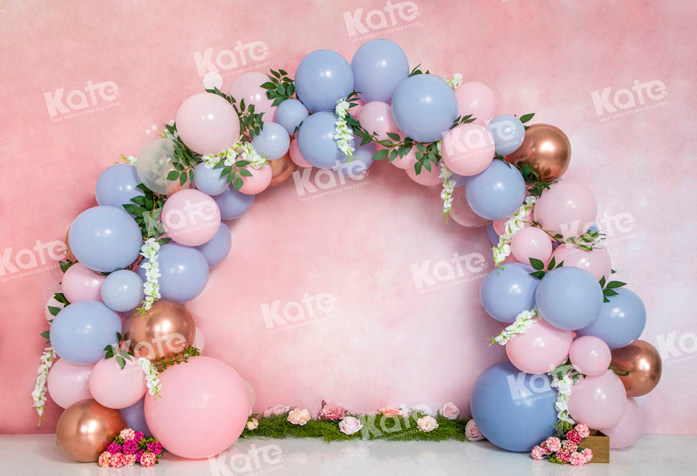 Kate Cake Smash Backdrop Pink Wall Balloons Designed by Emetselch