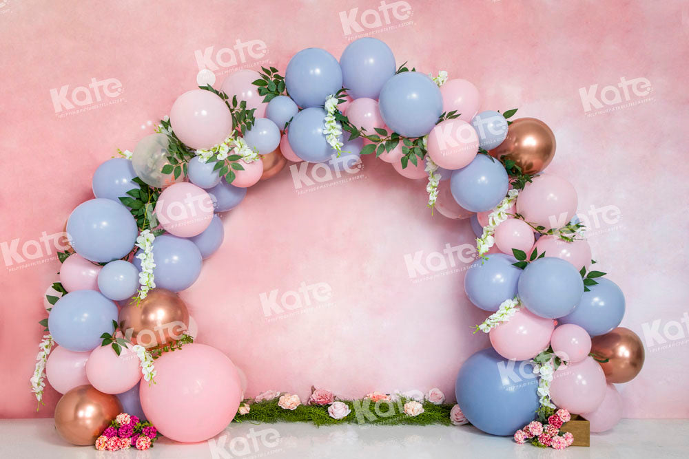 Kate Cake Smash Backdrop Pink Wall Balloons Designed by Emetselch