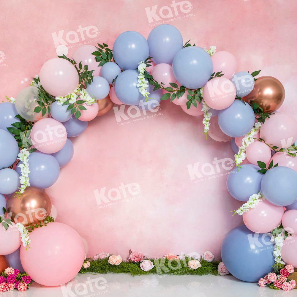 Kate Cake Smash Backdrop Pink Wall Balloons Designed by Emetselch