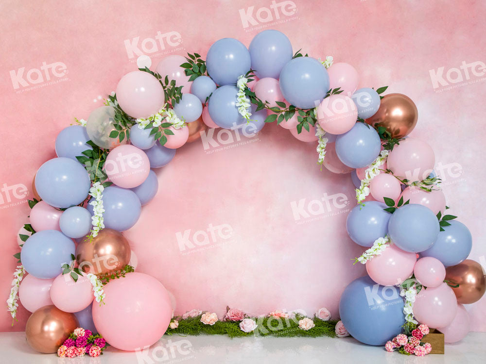 Kate Cake Smash Backdrop Pink Wall Balloons Designed by Emetselch