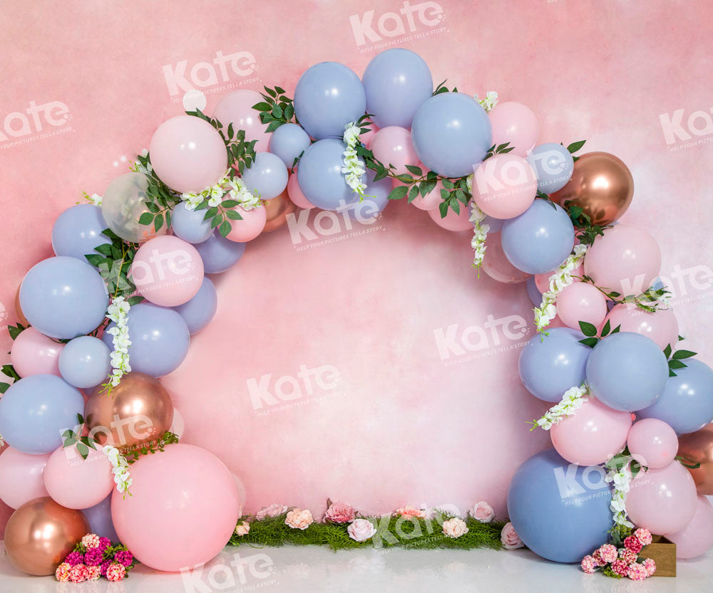 Kate Cake Smash Backdrop Pink Wall Balloons Designed by Emetselch