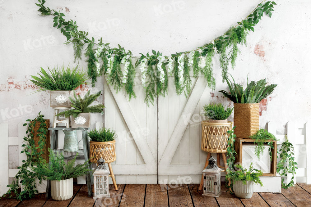 Kate Spring Easter Backdrop Green Plants Door Designed by Emetselch