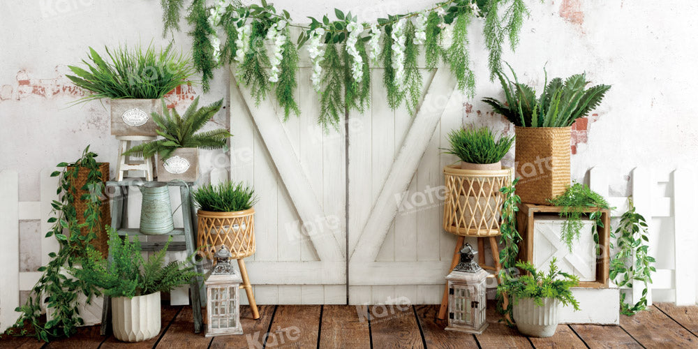 Kate Spring Easter Backdrop Green Plants Door Designed by Emetselch