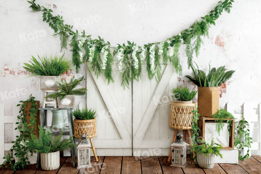 Kate Spring Easter Backdrop Green Plants Door Designed by Emetselch