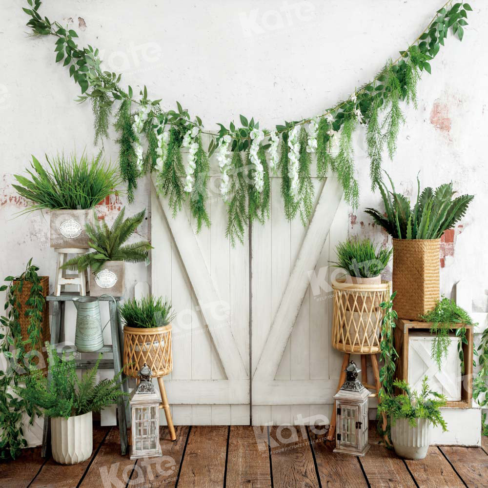 Kate Spring Easter Backdrop Green Plants Door Designed by Emetselch