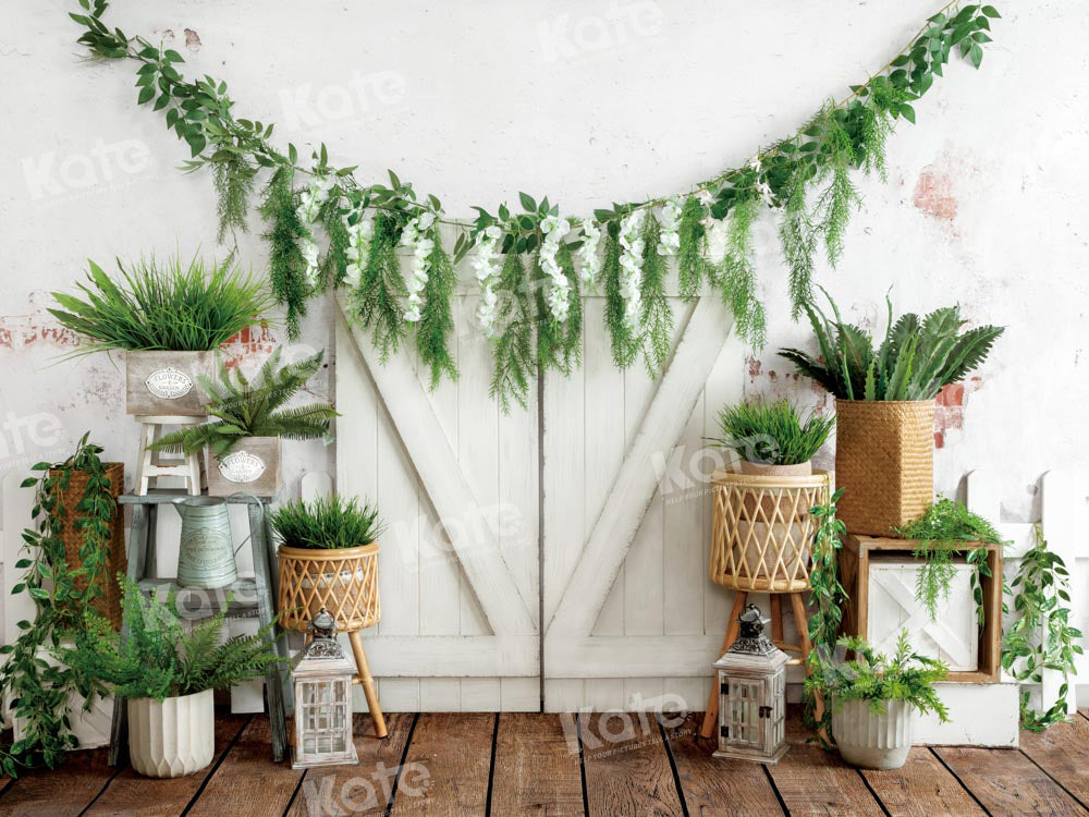 Kate Spring Easter Backdrop Green Plants Door Designed by Emetselch